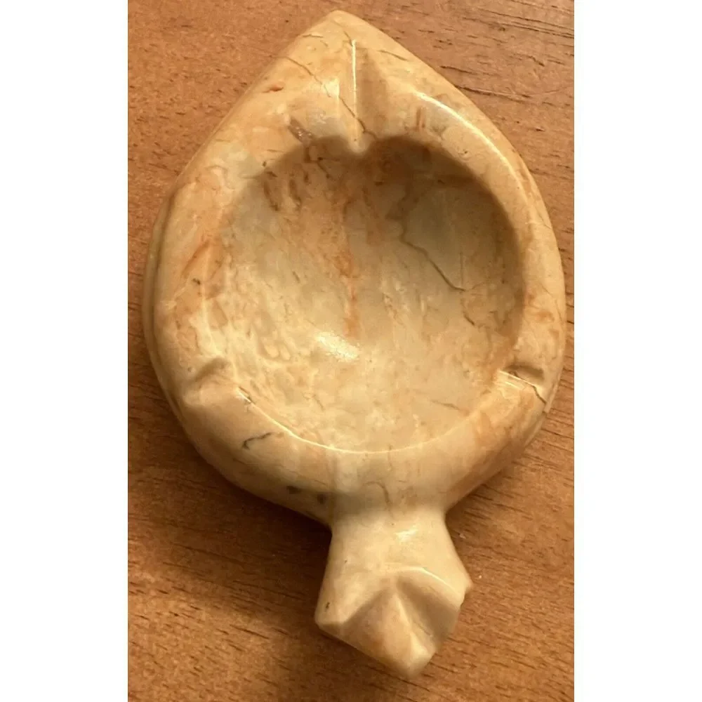 Vintage Turtle Trinket‎ Dish/ Ashtray Carved Natural Marble